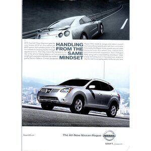 2008 Nissan Rogue SUV GT-R Sports Car Taillights Vintage Print Ad Wall Art